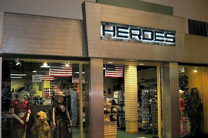 Heroes retail store construction at Arizona Mills Mall in Tempe